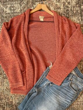 Sigrid Olsen Sport Terracotta Cotton Blend Cardigan L